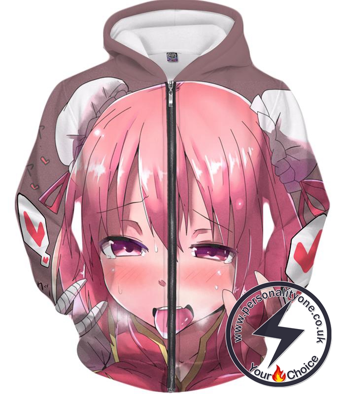 Ahegao Zip Up Hoodie TouHou Project Ibaraki Kasen